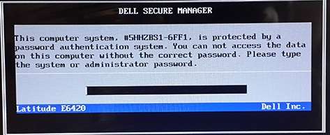 Dell 6FF1 Bios password
